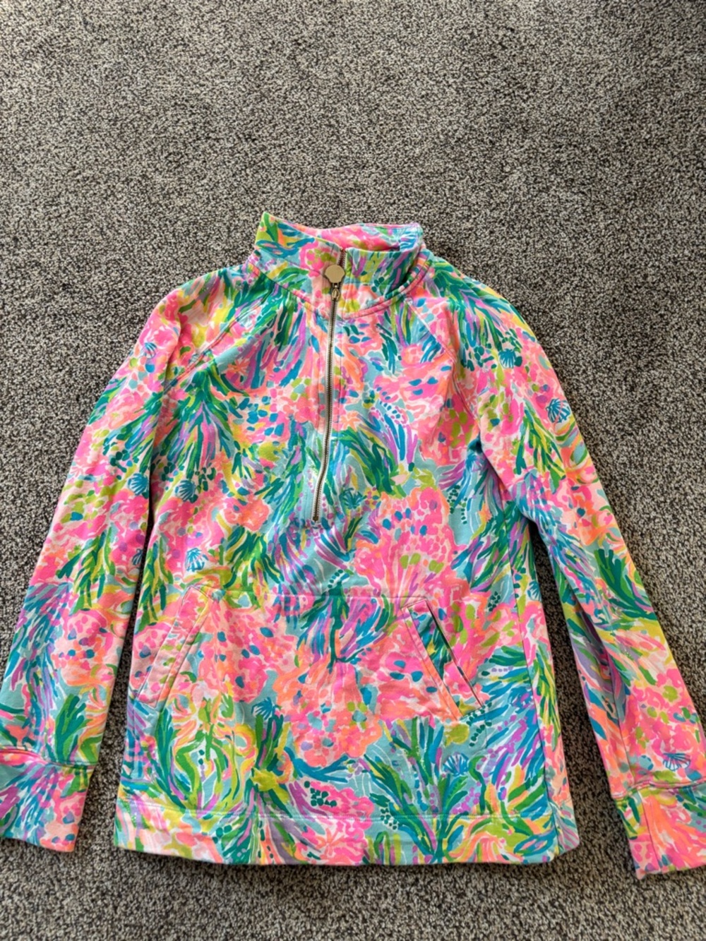 Lilly Pulitzer Multicolor Floral Half-Zip Pullover